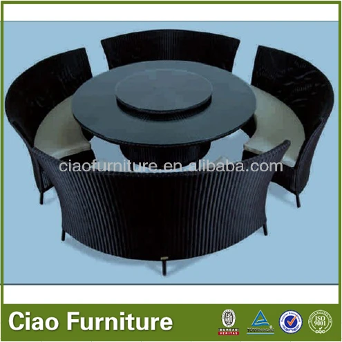Rattan Restaurant Ding Dong Feng Round Rotating Dining Table