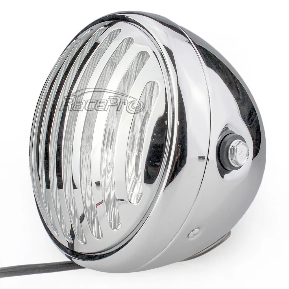 RacePro Custom круглая светодиодная передняя фара для мотоцикла Harley мотоциклистов Круизер поплавок Кафе