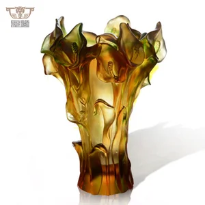 Northern Europe Luxury Crystal Christmas Callalily Flower Vase Home Decoration Wedding Table Centrepiece