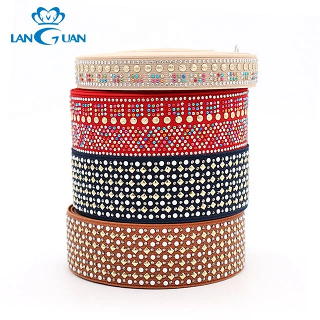 Rhinestone Woven Custom Elastic Band for Shoes Decoration
