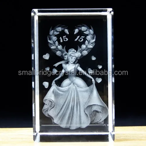 Customize 3D Laser Photo Crystal Blanks, Crystal Gifts Cube For Souvenir Wedding