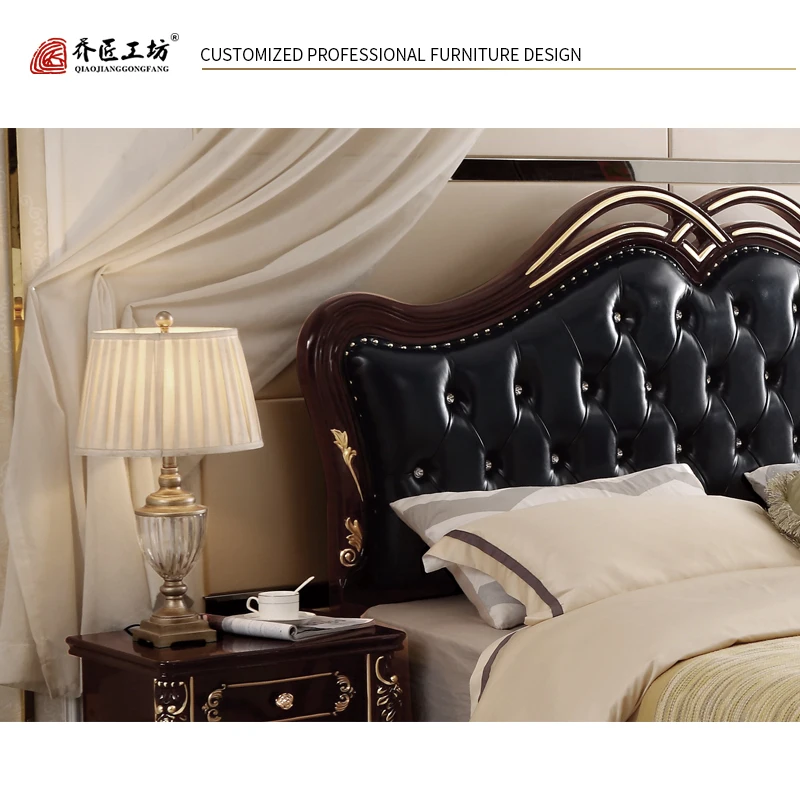 Поо, мебель общего назначения, набор для комнаты, резная деревянная кровать, антикварная кровать Rococo, двуспальная кровать