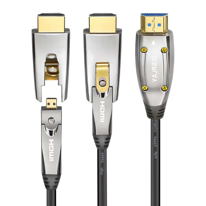Xanuan HDMI волоконно-оптический кабель 100 футов 4K HDR 60 Гц ARC HDCP2.2, 3D, 18 Гбит/с Подвыборка 4:4:4 с двойным микро HDMI для Apple tv