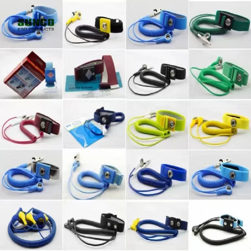 Антистатические браслеты, антистатические браслеты с заземляющим шнуром и зажимом