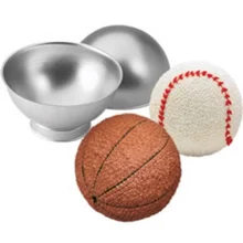 Hot sale Aluminum 3D Sport balls Pan Hemisphere Cake Pan