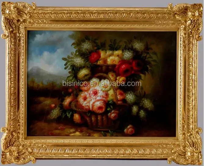 Exquisite Antique Gold Gilt Victorian Frame in Shadow Box Flower Oil Painting