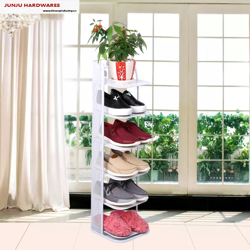 Junju Made of 6 Layer Shoes Shelf Commercial Stand Shoe Rack with Mesh Wire
