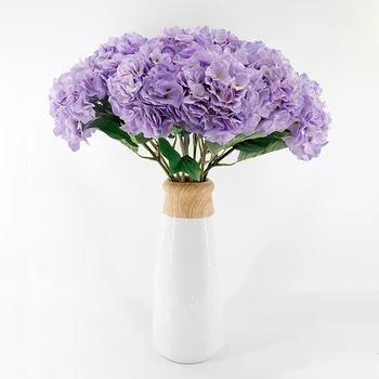 Flores Artificiales Fake Flower Artificial Hydrangea Purple Artificial Flower For Home Decor