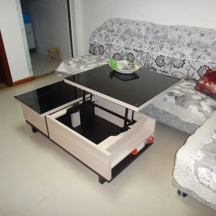 Easy to Build Black Convertible Hinge Diy Customized Length Flip Top Lift up Coffee Table Mechanism With Spring Assist