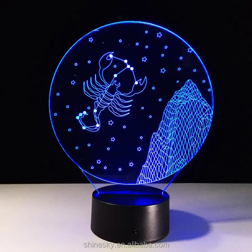2025新12星座おとめ座天秤座さそり座射手座サイン画像3D LED 7色