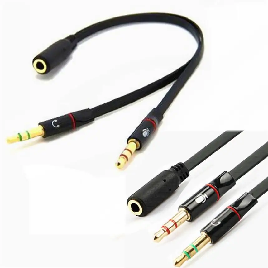 STEREO 3.5mm male to 2 female audio splitter cable earphone headphone Y cord 1:2 