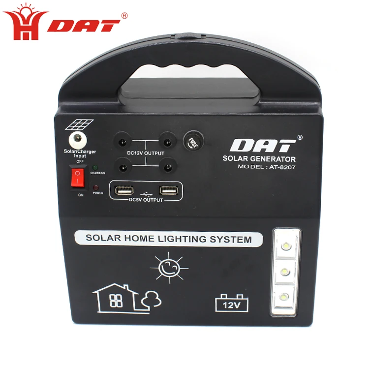 AT-8207 DAT DC 12v Battery Solar Lighting System - 4 LED Bulbs