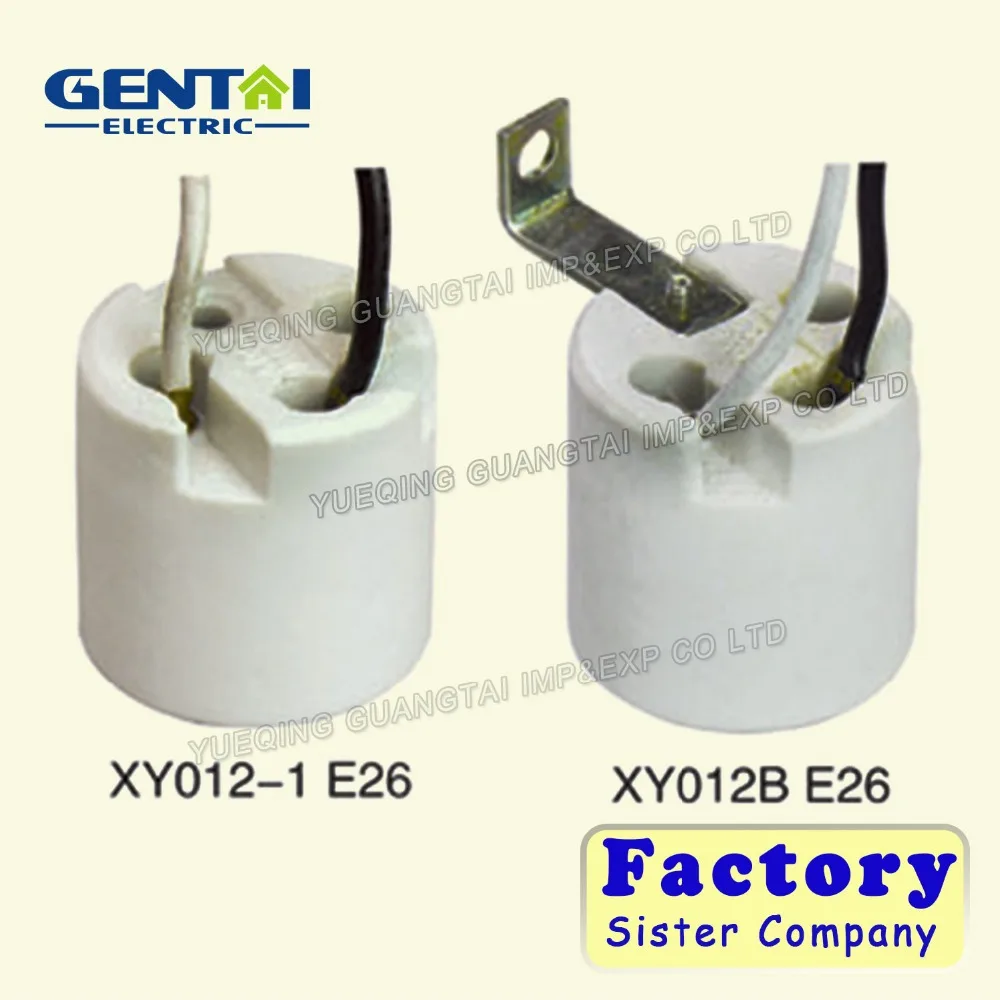 type E26 Support de douille de lampe à 3 voies coque en aluminium laiton bouton rotatif amovible 
