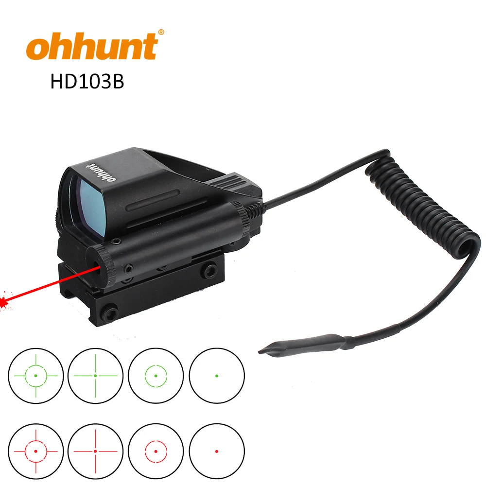 
Тактический охотничий прицел Ohhunt HD103B с 4 сетчатыми красными зелеными точками, лазерный голографический прицел для отражения реакции 
