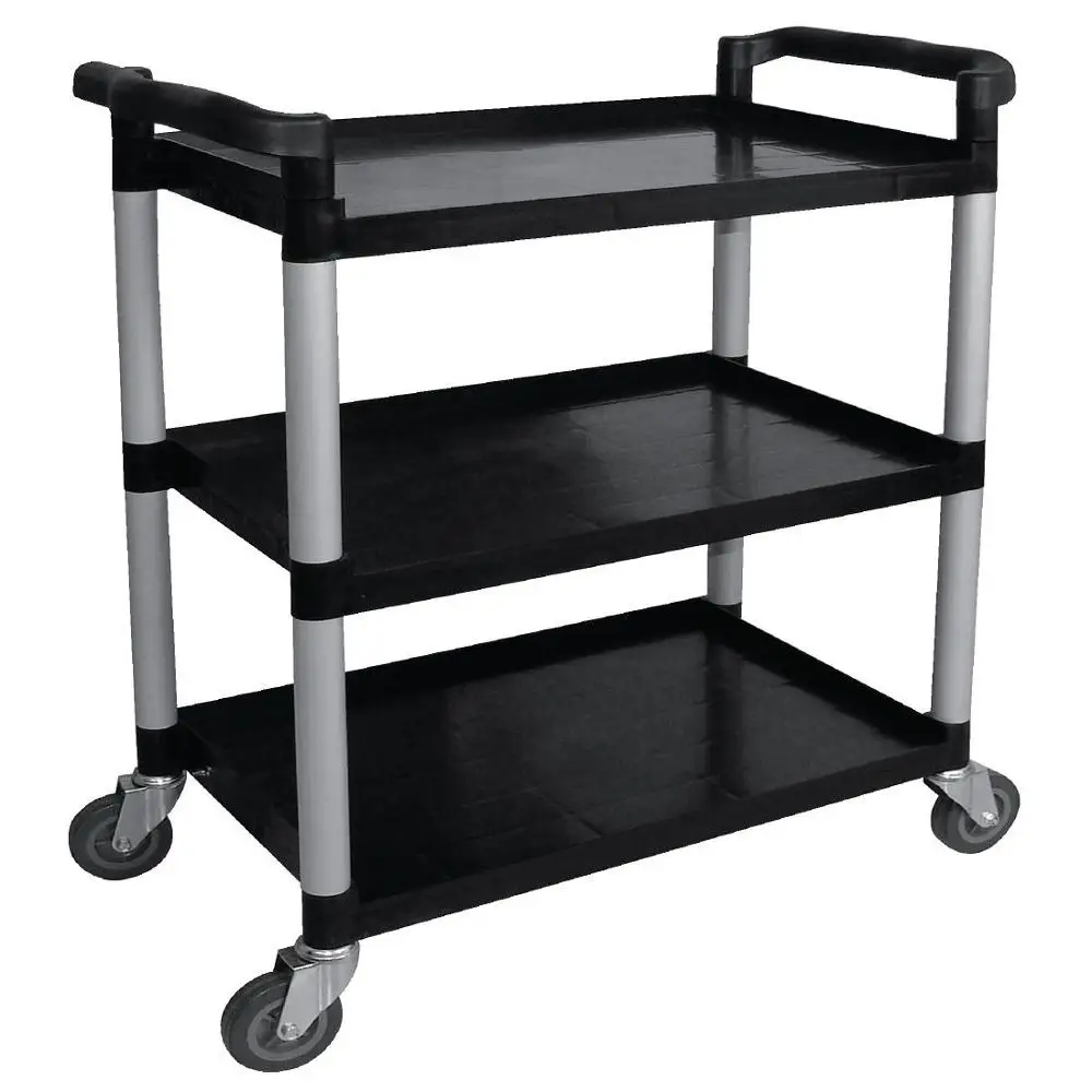 3 Shelf Superland 3 Shelf Utility Cart 264Lbs Stainless Steel Cart with Wheels Commercial Bus Cart for Kitchen Commercial Hotel Restaurant Dining Area Utility Serving 