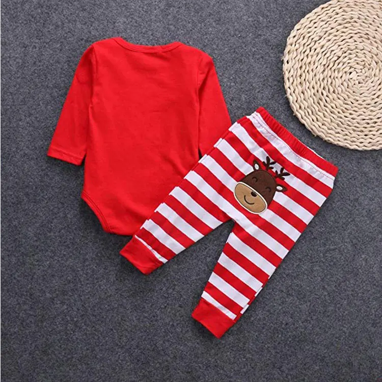 Рождество одежда с длинным рукавом боди младенческой детские комбинезоны