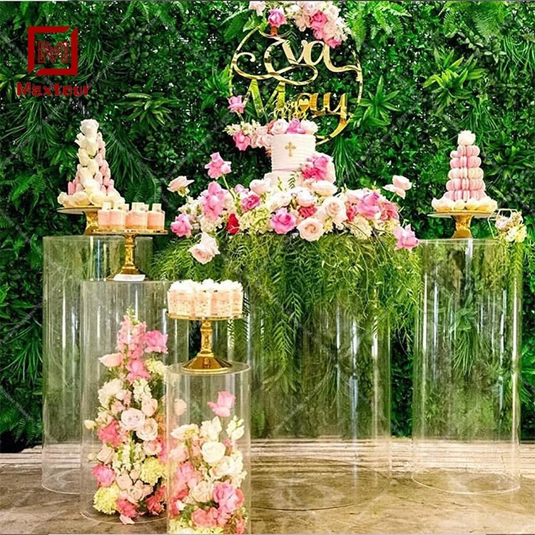 Simple design different size wedding decorate gold flower stands  7pcs/set