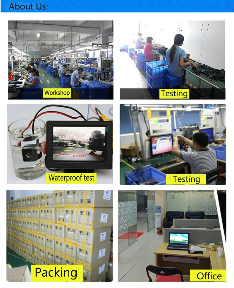 Factory Customized HD Night Vision Waterproof Bus Truck Double Rear View Reverse Camera Monitor System