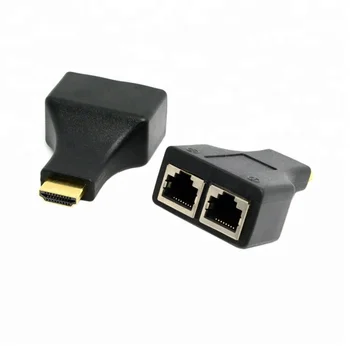HDMI To Dual RJ45 Port Network Cable Extender Over CAT-5e CAT6 1080p up to 30m Extender