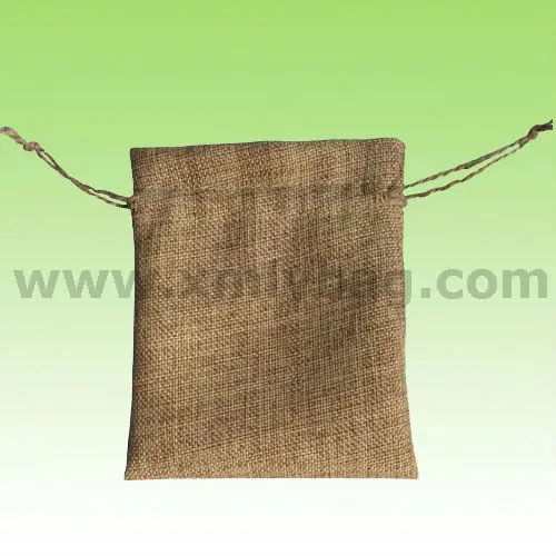bolso de saco de yute. Pequeño bolso de arpillera | กระเป๋า