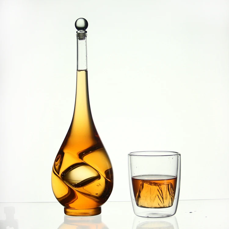 AIHPO07 Special Gift Custom Fancy Warped Shaped Empty Sale 750ml Glass Wine Bottles for Liquor