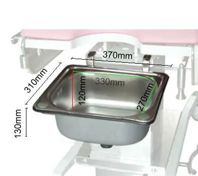 Hospital or Clinic Filth Basin Set with Pipe for Obstetric Table Gynecological Bed Urology Surgery Chair