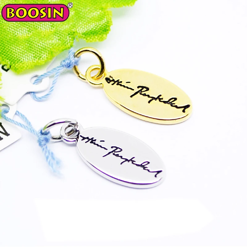 Source Personalized wholesale custom logo stamped metal tag charms, letter  word phrase tags on m.