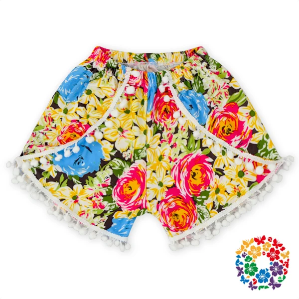 Летние шорты с помпоном для девочек, одежда для новорожденных, детские шаровары с принтом якоря, Большая распродажа