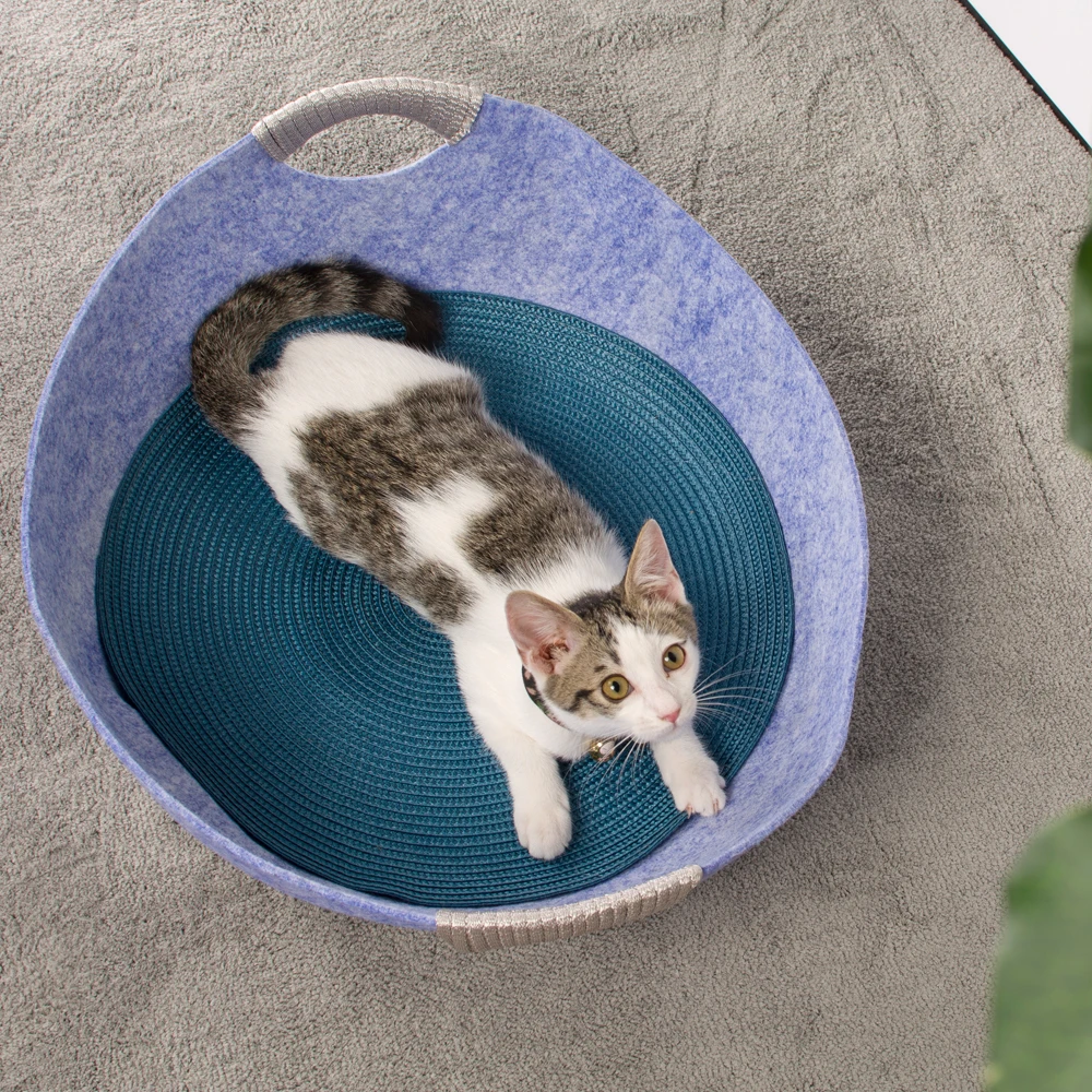 round cat scratcher bed