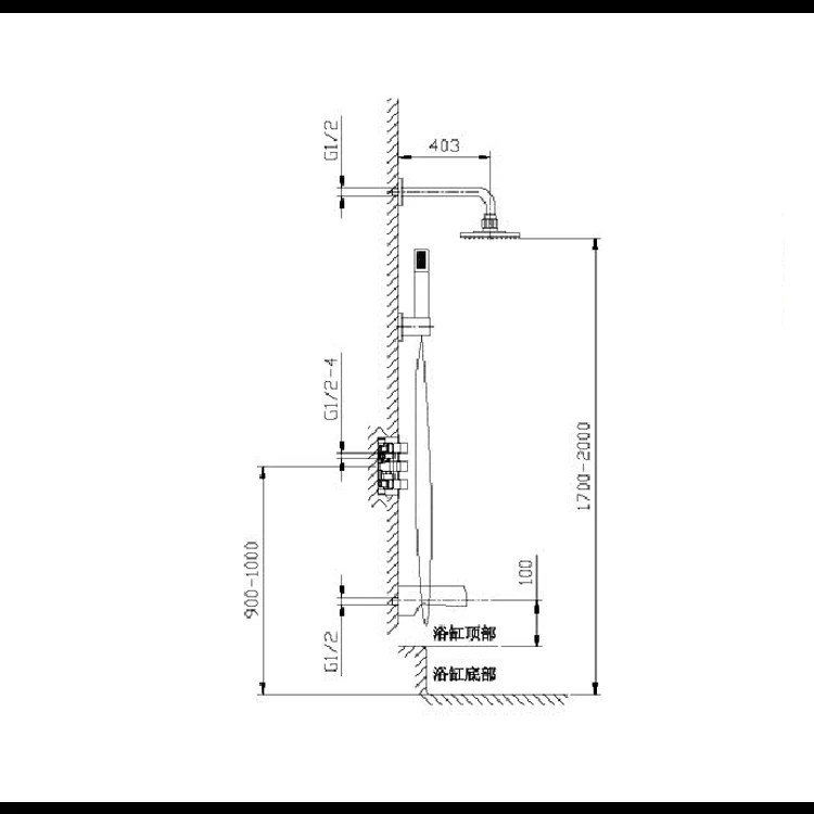 Modern Brass Square Triple Function Concealed Thermostatic Shower System factory