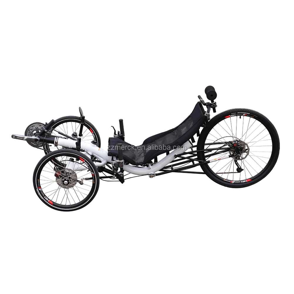 Free Door to Door Shipping 2018 New Style Aluminum Alloy Frame Fast Speed Outdoor Travel Adult Recumbent Tricycle