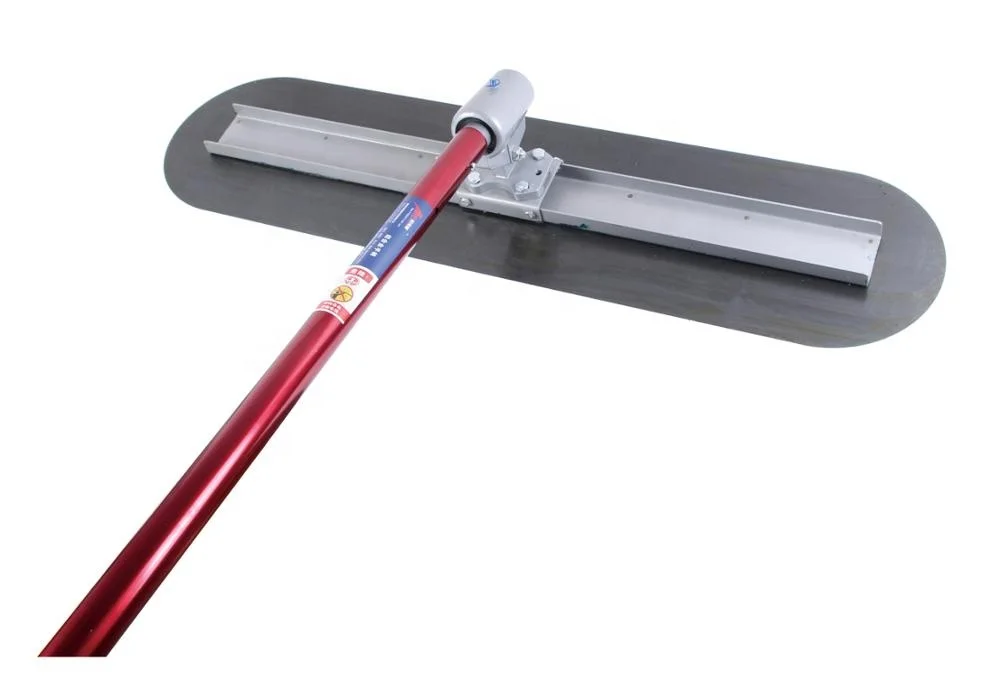 Concrete Tools Big D Blue Steel Round End Fresno Trowel with Bull Float Bracket