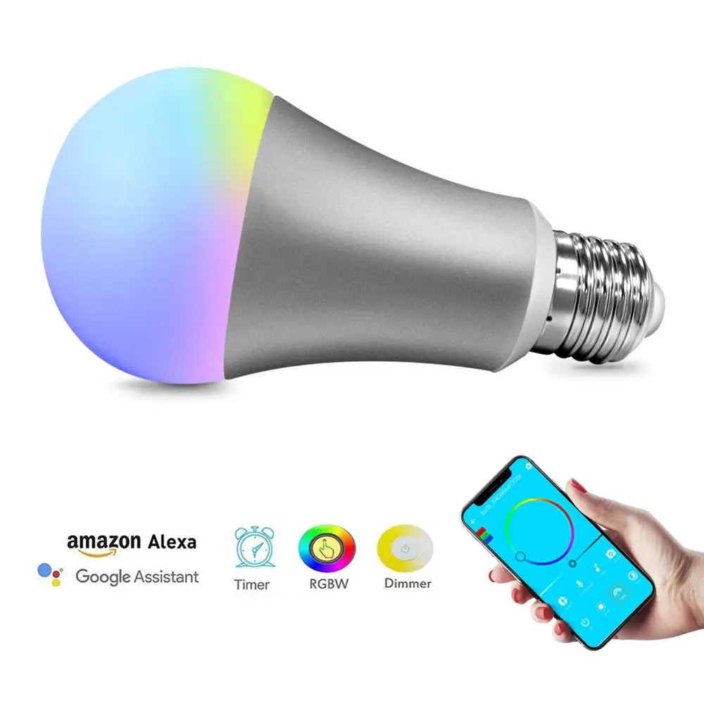 ODM Интеллектуальное освещение устройство 580lm RGBW smart wifi Светодиодная лампа