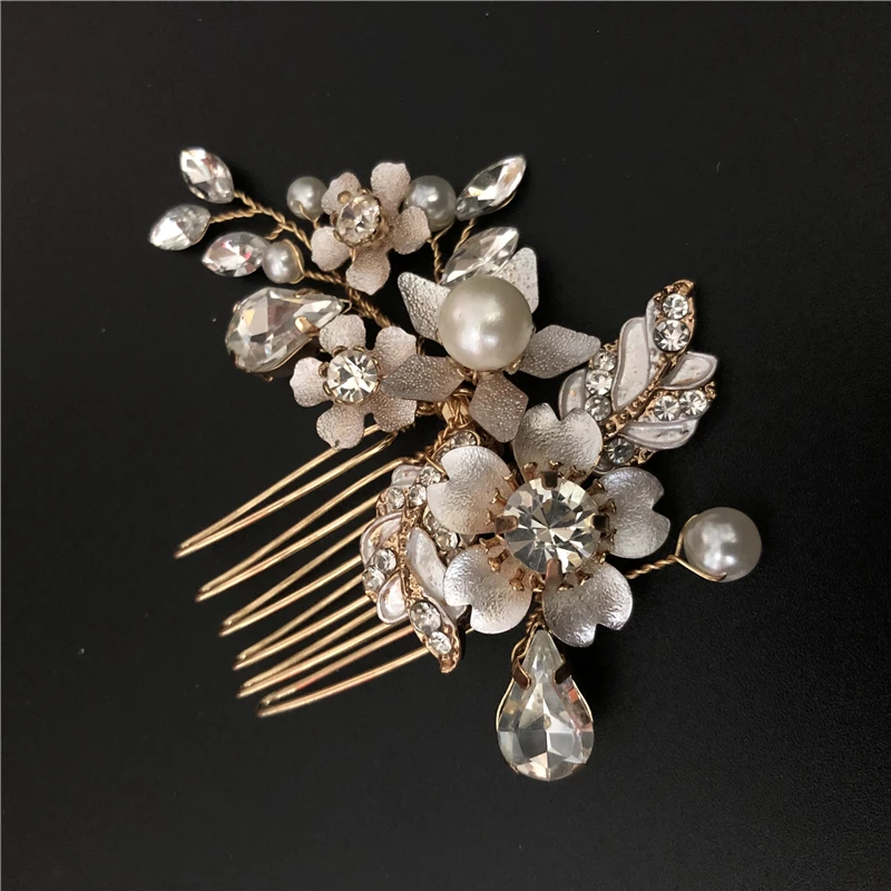 Decorative Metal Wedding Accessory Personalized Rhinestone Flower Crystal Bridal Hair Pin