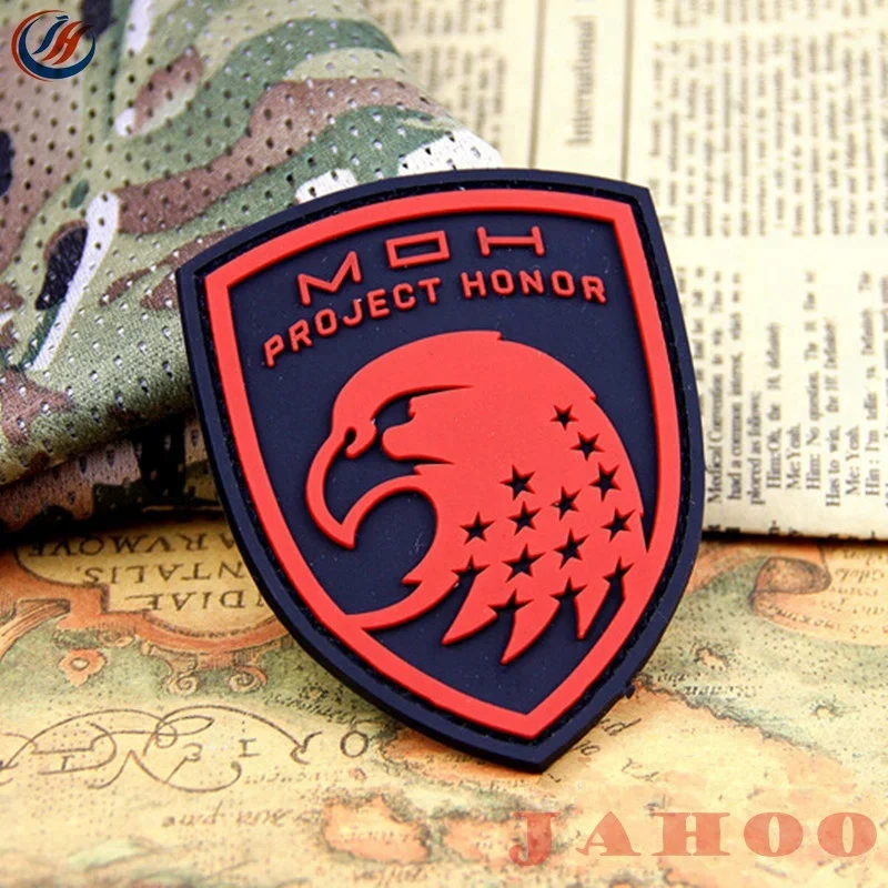 Customized 3D Raised Logo PVC Rubber Patch