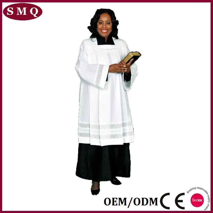 Custom Church Vestment White Clergy Surplice for Women