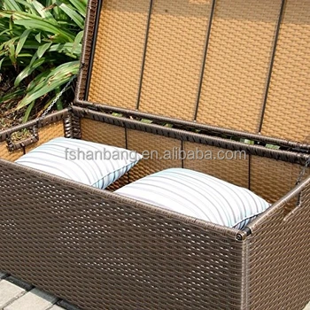 Plastic Rattan Outdoor Waterproof Storage Box with Lid ODM