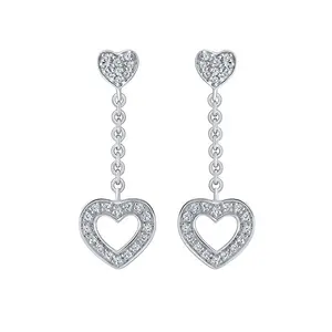 Hot Sale Attractive Heart Chain Earring Silver 925 for Women Earrings