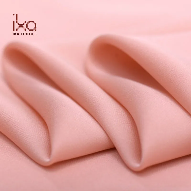 High Quality Thick Silk Fabric Spandex Fancy Crepe Georgette Solid Colors Plain Organic Woven Charmeuse for Dresses Washable