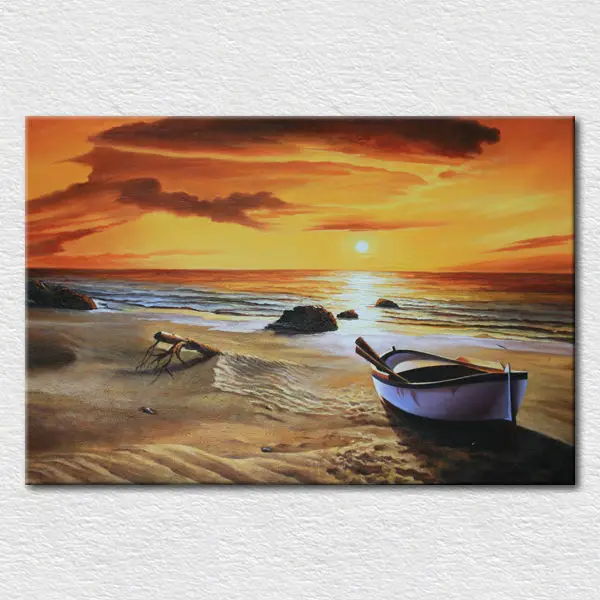 クラフトキャンバスプリントモダンな絵暖かいカラーアート手描き油絵から日没のビーチシーン送料無料 Buy 現代アート 現代アートの絵画 現代アート色の 絵画 Product On Alibaba Com