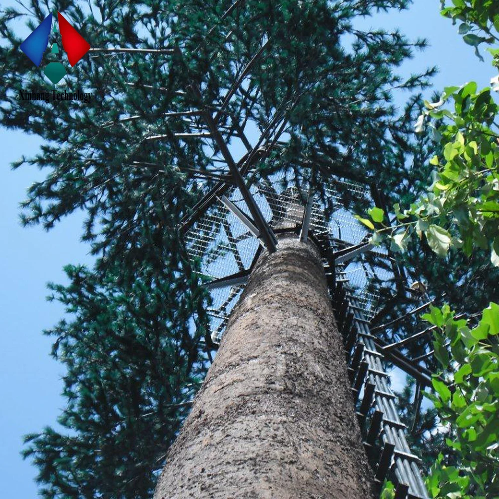 camouflaged telecom tree cell phone signal antenna tower