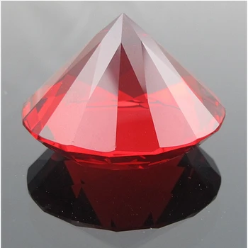 80mm Red Crystal Glass Diamond Elegant Crystal Diamond For Wedding Decoration
