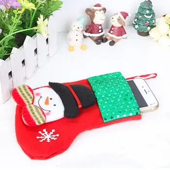 Wholesale New Year's Products Christmas Tree Decorations Hang Candy Bag Socks Stockings For Kids Christmas Gift