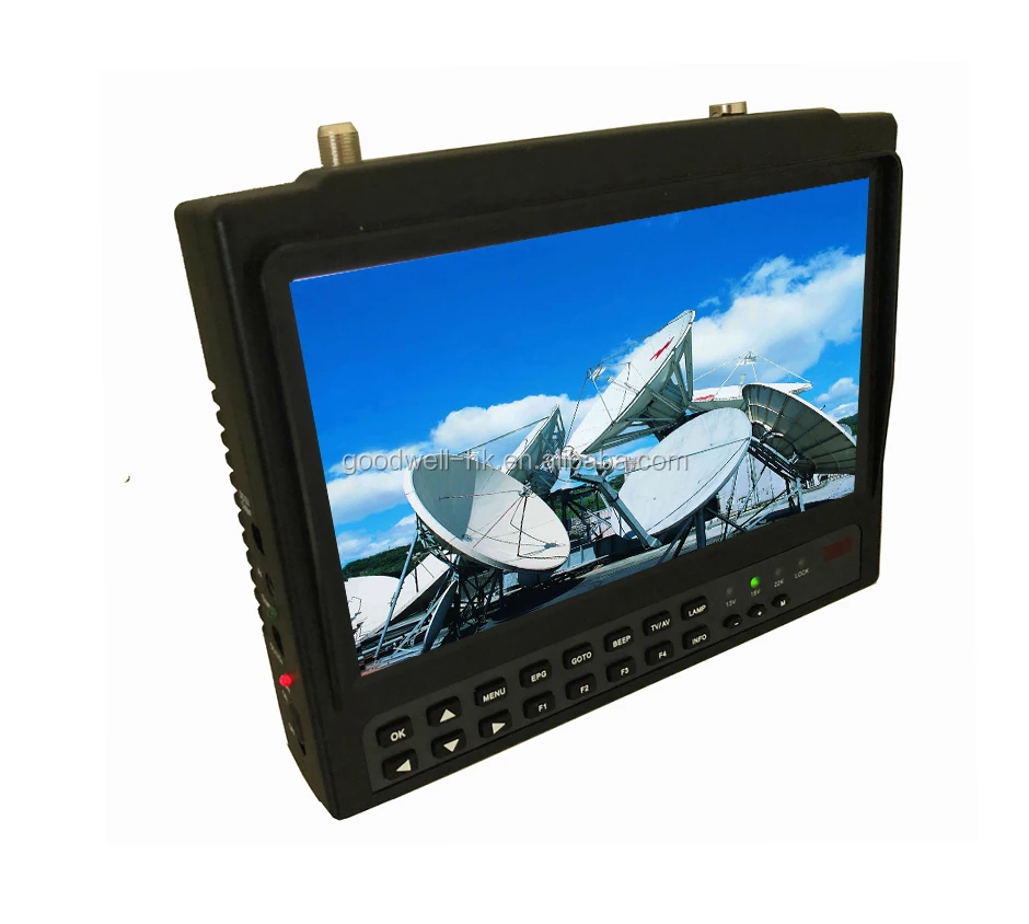 Support AHD CCTV Camera 7" DVB-S Digital Satellite Finder Meter With AV/HDMI Input ,1024x 600