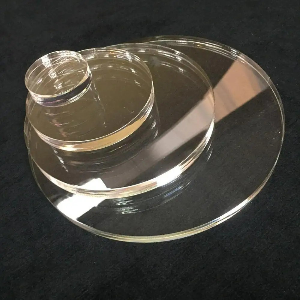 20PCS Acrylic Plexi Circle Round Disc,Acrylic Display Base,Acrylic Disks Plexiglass Circles 3MM Thickness Black, 1cm 
