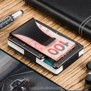 Personalized RFID Protected Metal Card Holder With Leather Cover