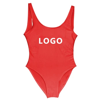 Custom logo One Piece Swimsuit Women Swimwear Bikini Bathing suit Backless high cut Beachwear swimsuit