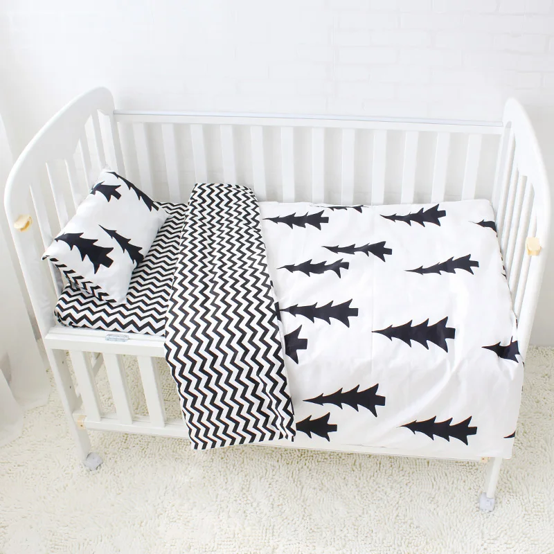 black and white cot bedding