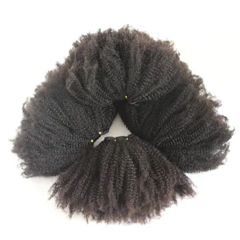 On Stock afro puff kinky curly hair for braiding 4b-4c natural unprocessed brazilian virgin remy Hair Weave