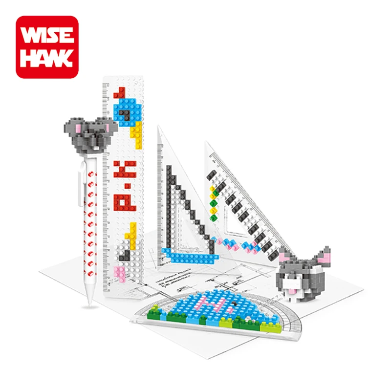 Мудрый ястреб оптовая продажа пластиковый мини-кирпич diy милый набор канцелярских принадлежностей для